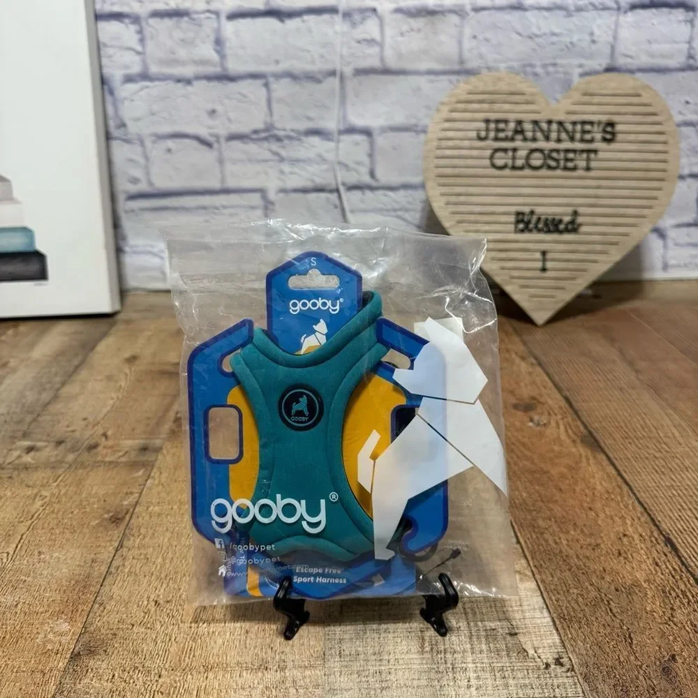 Gooby Escape Free sport Easy Fit Dog Harness, Turquoise NWT S